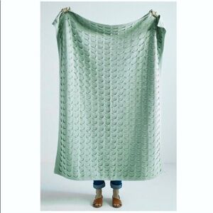 Anthropologie Narissa Throw Blanket Green